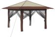 vidaXL Pavillon de jardin avec 4 parois latérales 3,3 x 3,3 m crème et marron