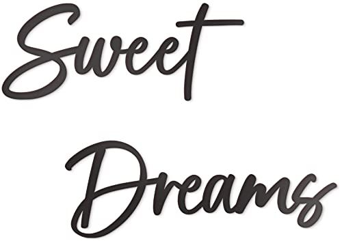Vivegate Sweet Dreams Metalen bord Wall Art Decor - 35 "X8" Zwart Moderne Sweet Dreams Boerderij Tekenen om boven het bed te hangen, muurdecoratie voor slaapkamer