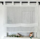 Linnenlook Roman Gordijn met Bloemrand Wit 60x140cm