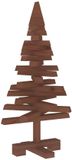 vidaXL Sapin de Noël en bois KOTKA 60 cm pin massif finition marron foncé