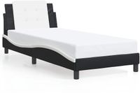 vidaXL Bedframe Zadar Kunstleer Zwart en Wit 90x200 cm