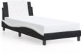 vidaXL Bedframe Zadar Kunstleer Zwart en Wit 90x200 cm