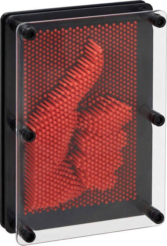 Pin Art 3D - Gekleurde Pinnen - Retro Spijkerspel - Rood - 13x18cm