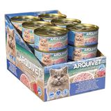 Set ARQUIVET Set van 24 rode tonijnfilets met sprot, blikjes van 80 g - nat kattenvoer