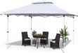 Zyrell Tonnelle pliante – 3,6x3,6m – Imperméable et protection UV 50+ – Avec sac à roulettes et sacs de sable – Blanc – Compatible jardin, terrasse et événements en plein air