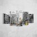 Homemania Afbeelding 5 steden en landschappen per woonkamer, meerkleurig, 100 x 3 x 60 cm, HM205PKNV-118, polyester, hout