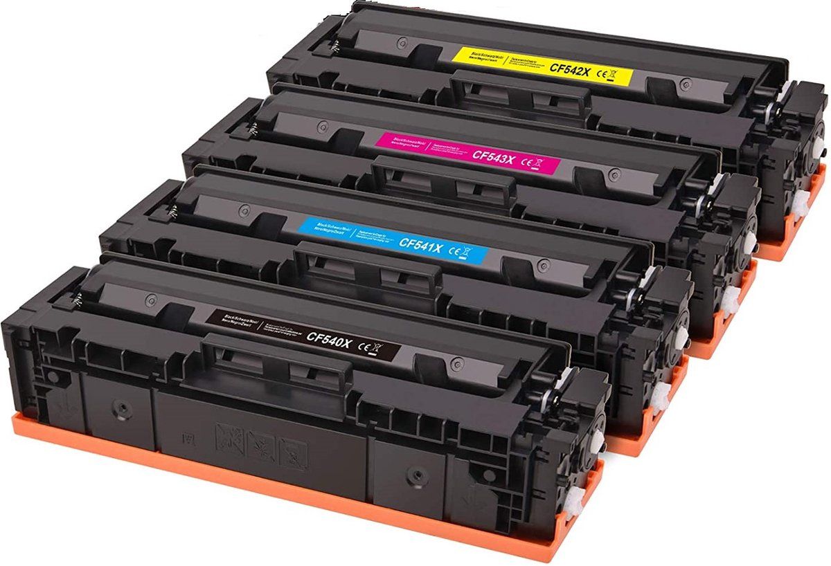 inktdag toner cartridges voor HP 203X /203A ,HP CF540X / HP CF540A , HP CF541X / CF541A, HP CF542X /CF542A, HP CF543X /CF543A High Yield Use voor HP Color Laserjet Pro MFP M281fdw M280nw M281fdn M281cdw Pro M254dw M254nw M254dn Printer (4 pakketten)