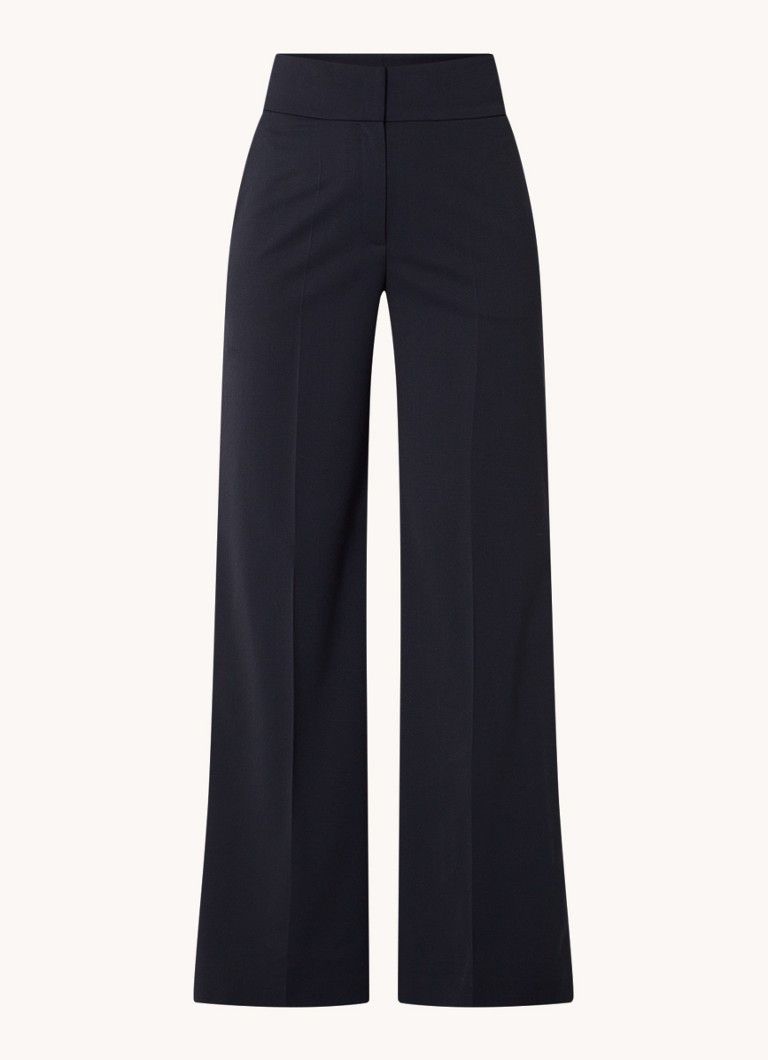 HUGO BOSS Himia High Waist Wool Blend Straight Leg Trousers