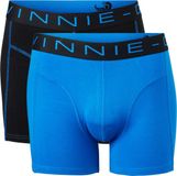 Vinnie-G Boxershorts 2-pack Black Blue / Blue - Maat XXL - Heren Onderbroeken Zwart/Blauw - Geen irritante Labels - Katoen heren ondergoed