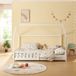 en.casa Kinderbed Hesel huisbed met matras en uitvalbeveiliging 120x200 cm wit