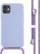 iMoshion Étui iPhone 11 - Coque arrière en silicone avec cordon - Violet