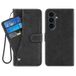 Samsung Étui élégant et rétro avec porte-cartes rotatif et fonction de support - Noir