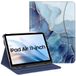 Fintie Hoesje voor iPad Air 5e generatie (2022) / iPad Air 4e generatie (2020) 10,9 inch, beschermhoes met meerdere kijkhoeken met potloodhouder en zak, automatisch slapen/waken, oceaanmarmer