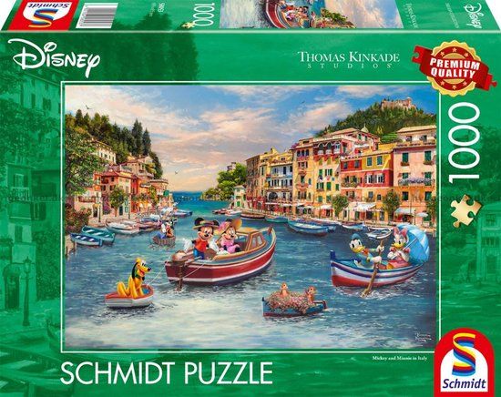 Schmidt Spiele Thomas Kinkade Studios Disney Mickey en Minnie in Italië 1000 stukjes Legpuzzel