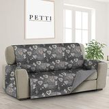 PETTI Artigiani Italiani - Vlekafstotende bankovertrek, 3-zitsbank met armleuningen, omkeerbare bankovertrek, gewatteerde bankovertrek, vlinders, 100% Made in Italy