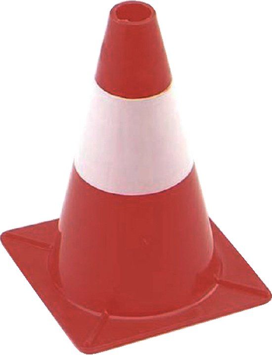 Perel Afzetkegel - 30 cm - Rood/Wit