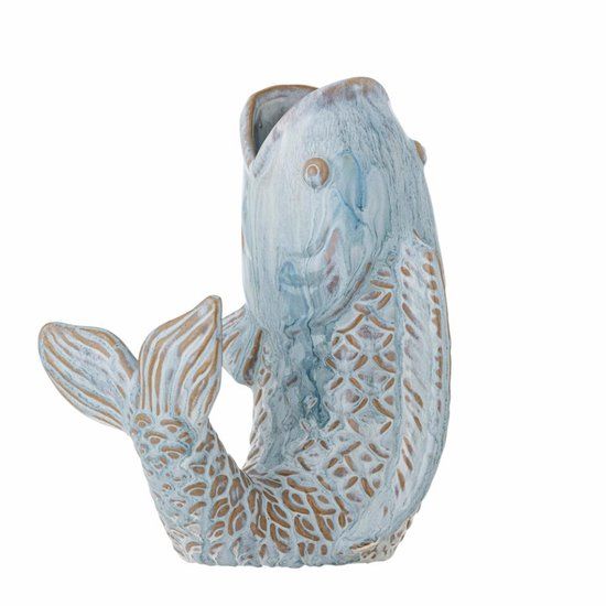 Bloomingville Vaas aardewerk blauw Hiro 21cm
