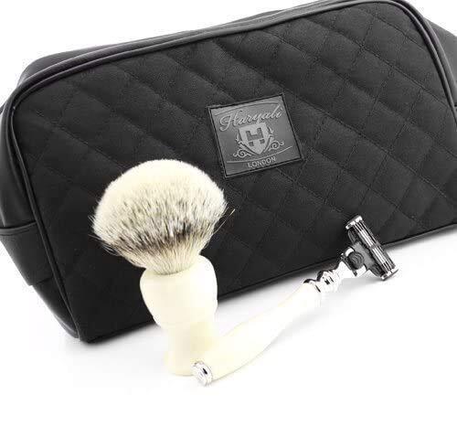 Haryali London Haryali Londen 3 Edge Razor Met Zilveren Tip Badger Haar Scheerborstel Perfect Scheren Kit Voor Heren