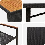 vidaXL 9-delige tuineetkamerset van poly rattan zwart