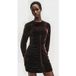 AllSaints Robe Eris en velours Marron foncé