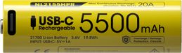 Nitecore NL2155HPR Batterie Li-Ion rechargeable 21700 5500mAh avec port USB-C