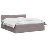 vidaXL LED Storage Bed with Mattress Taupe 180 x 200 cm Fabric