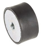 RS PRO Rubberen trildemper, binnendraad-buffer M10, Ø 50 mm x 25 mm, 60 Shore A, verpakking van 2 stuks