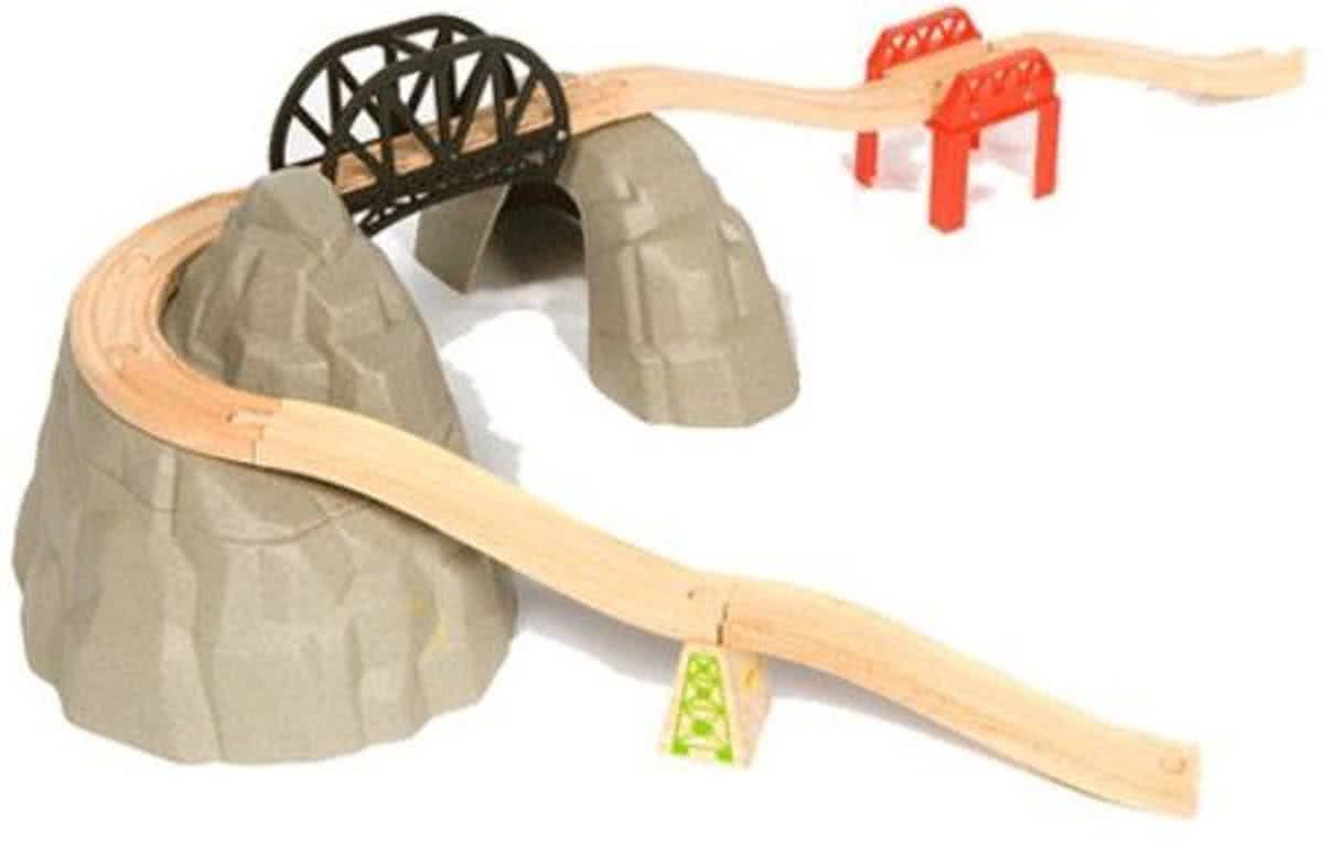 Bigjigs Houten Berg met Rails en Kleine Berg