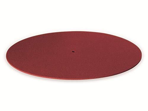 Dynavox Platenplaten-ondersteuning PM2 voor platenspeler, antistatisch vilt, 30 cm diameter, rood