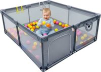 Relaxdays Babybox - 120 x 150 cm - 50 ballen - Grijs