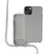 Coverzs Silicone case met koord - grijs - Geschikt voor iPhone 13