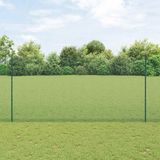 vidaXL Gelast draadhek met palen 25 x 1,6 m PVC-coated staal groen