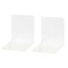 Wedo 1021100 boekensteun (van metaal, brede uitvoering, 14 x 12 x 14 cm) 2 stuks, wit