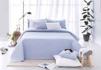 Merkloos / Sans marque Fine Boutique Piqué Quilt Lente Zomer Herfst Winter 100% Extra Zacht Microvezel Multifunctioneel Dekbedovertrek 80/90-180x260cm Lichtblauw