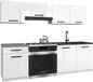 BELINI Keukenblok ITALIA 1 - Meuble de cuisine 180 cm Blanc Laqué Brillant avec Plans de travail