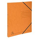 Exacompta 542554E ringband, 2 ringen, 1,5 cm, rug 2 cm, van glanzend karton, met lijndruk voor het markeren van mappen, 2 elastiekjes, voor het opbergen van documenten oranje