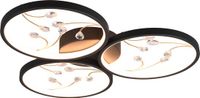 TRIO LED Plafondlamp Groovy 30W Warm Wit 3000K Dimbaar Rond Zwart Aluminium 62cm