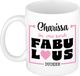 Bellatio Decorations Naam mok Charissa - wit - Fabulous - keramiek - 300 ml - cadeau collega beker - cadeau
