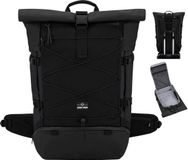 Johnny Urban Allen Travel Rugzak voor Mannen & Vrouwen Zwart - 48L Rolltop Grote Rugzak - Waterbestendig