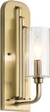 Kichler LED Wandlamp Kimrose | 1X E14 Max 40W | Brushed Natural Brass