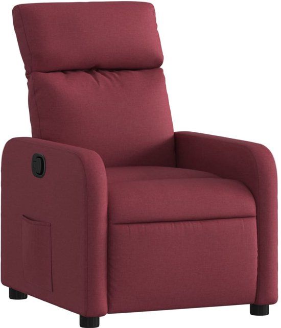 vidaXL Fauteuil verstelbaar stof wijnrood