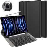 Just in Case tablet Hoes met Toetsenbord geschikt voor iPad Pro 12.9 (2022) / Pro 12.9 (2021) - QWERTY Bluetooth Keyboard Case - Zwart