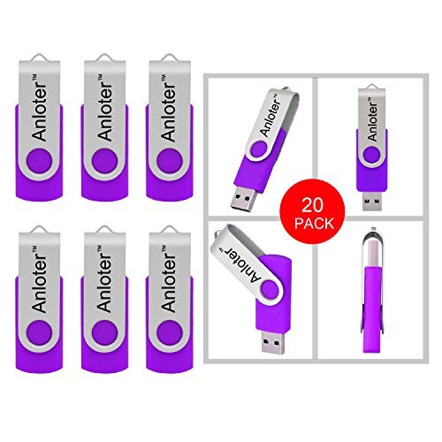 AnloterTM 20 Pack Mooi Draaibaar Ontwerp USB Flash Drive Memory Stick Vouwen Opslag Duim Stick Pen