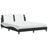 VidaXL Lit avec matelas "Zadar", noir et blanc, 180x200 cm, similicuir