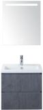 BES LED Vogue Badmeubelset 60 cm - Beton Antra - Keramische Wastafel Wit
