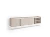 Meuble TV effet bois beige 207x35x50cm suspendu