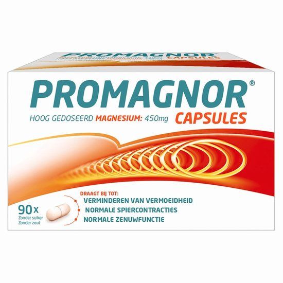 Promagnor 90 capsules - hoog gedoseerd magnesium 450 mg