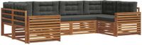 vidaXL Hoek loungeset 6-delig Acacia hout Natuurlijk en Antraciet