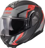 LS2 FF910 Advant II Glide Helm - Systeemhelm - Zwart/grijs/rood - XXL