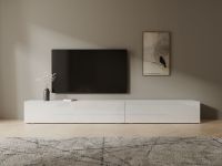 Mobistoxx KINGSTON Meuble tv-hifi KINGSTON 2 portes battantes 245 cm blanc/blanc brillant